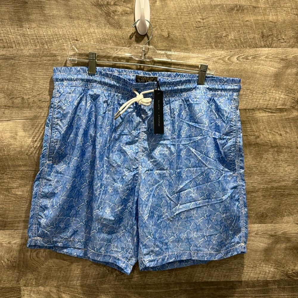 Slate & Stone NWT Men’s Blue Lightweight 6” Swim Suit in size XL with Pockets.